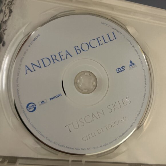 Andrea Bocelli Tuscan Skies DVD, 2002 Movie Cell Di Toscana Preowned Good - Picture 10 of 10